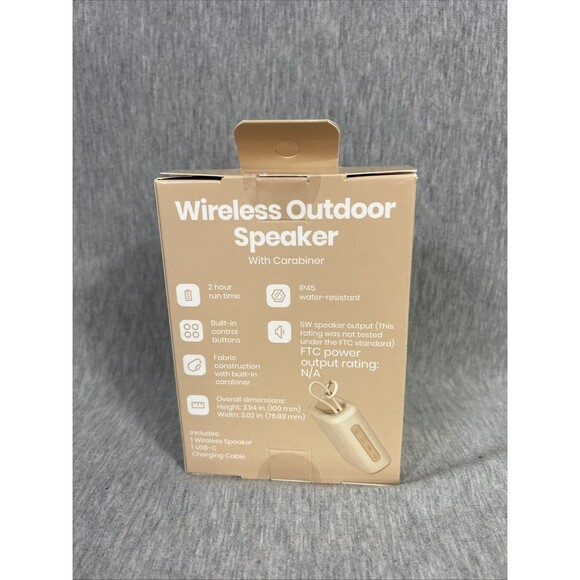 Wireless Outdoor Speaker Portable IP45 Water-Resistant 5W Fabric Carabiner - Picture 3 of 8